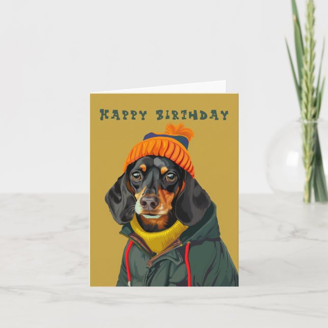 Stylish Dachshund Card (Front)
