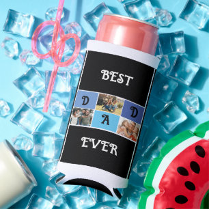 Stylish Dad   Custom Modern Father's Day Photo  Seltzer Can Cooler