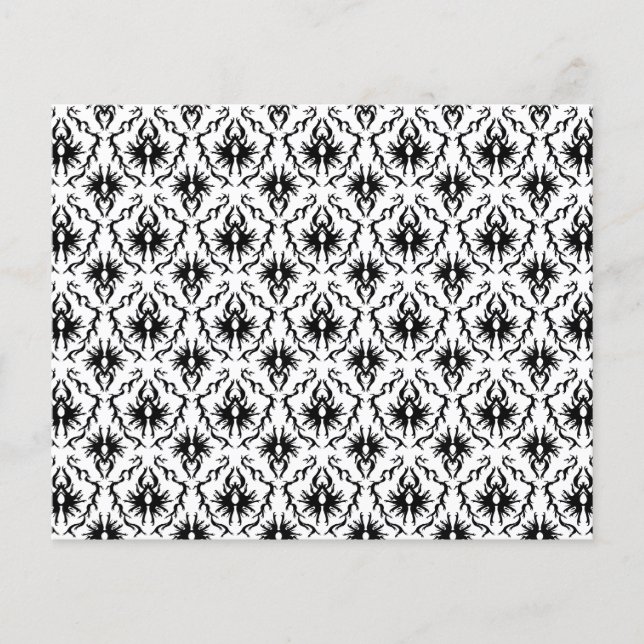 Stylish Damask Design, Black and White. (Front)