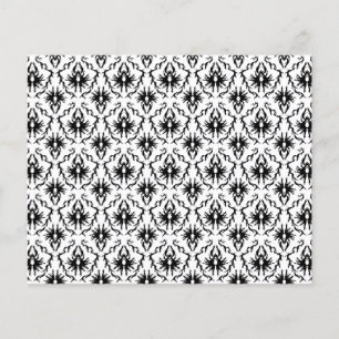 Stylish Damask Design, Black and White.