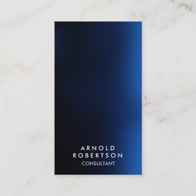 Stylish Dark Blue Black Consultant Business Card (Front)