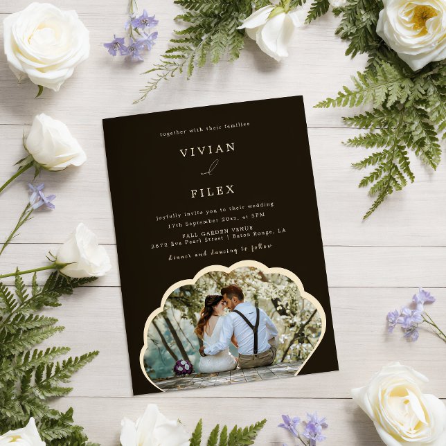 Stylish Dark Green Photo Invitation (Creator Uploaded)