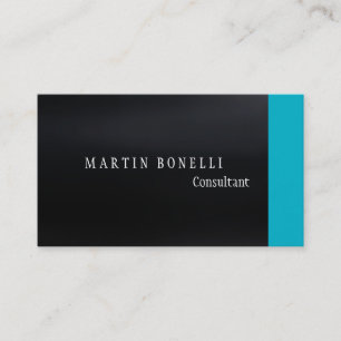 Stylish Dark Grey Blue Plain Clean Business Card