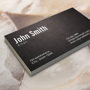 Stylish Dark Leather Pilot Aviator Business Card