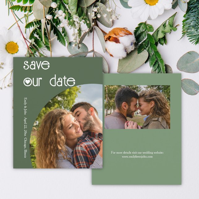 Stylish Dark  Lime Green Budget Save The Date  (Creator Uploaded)