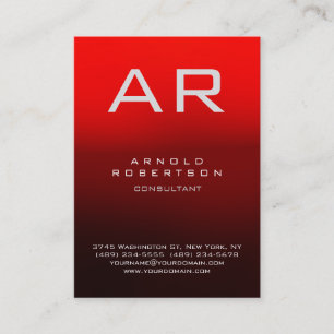 Stylish Dark Red Modern Monogram Business Card