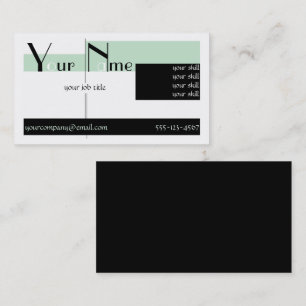 Stylish Deco Black and Green Business Card