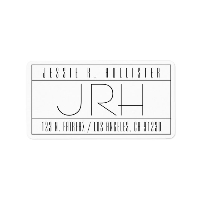 Stylish Deco Vibe Return Address Label (Front)