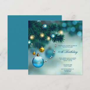 Stylish Decorations Christmas Birthday Party Invitation