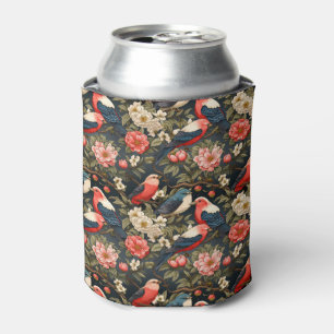 Stylish decorativ Vintage Birds & Flowers Patterns Can Cooler