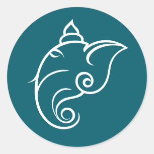 Stylish Decorative Ganesha Symbol Design Classic Round Sticker