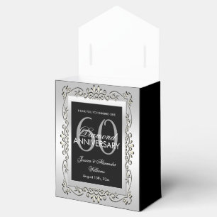 Stylish Decorative Silver 60th Wedding Anniversary Favor Box