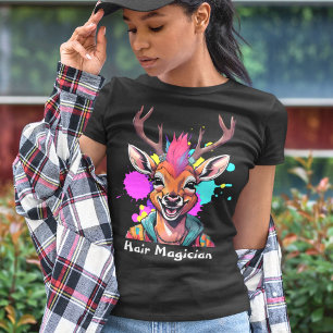 Stylish Deer Gifts for Hairdressers Hair Stylists T-Shirt