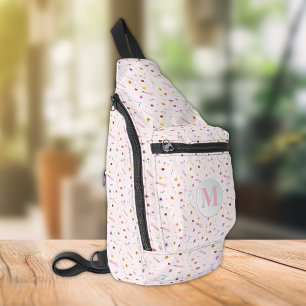 Stylish Delicate Wildflowers Pink Sling Bag