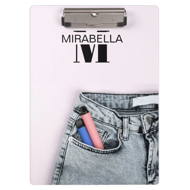 Stylish denim jeans retro beach clipboard (Front)