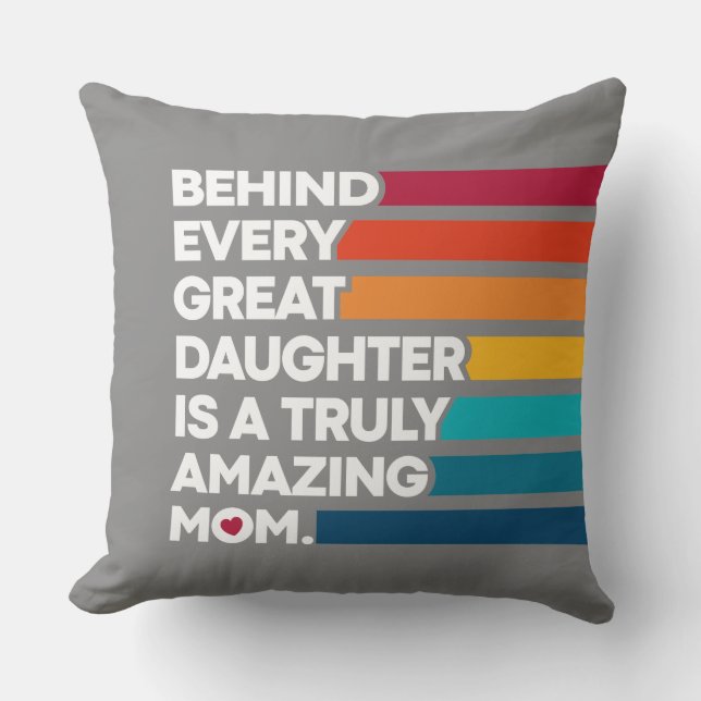 Stylish Design Expression Text for Mothers Day  Throw Pillow (Front)