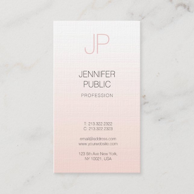 Stylish Design Minimalist Monogram Plain Luxury Business Card (Front)