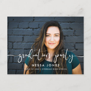 Stylish design Photo graduation party invitation Postcard