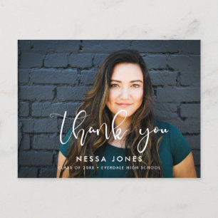 Stylish design Photo graduation Thank you Postcard