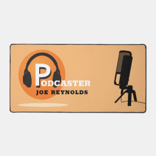 Stylish Design, Podcaster, Podcast Desk Mat