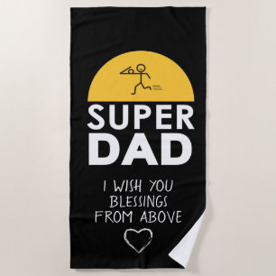 Stylish Design "SUPER DAD" Personalized Wishes Beach Towel