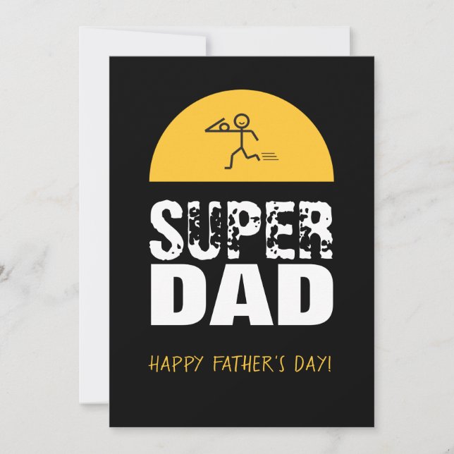 Stylish Design "SUPER DAD" Personalized Wishes Invitation (Front)