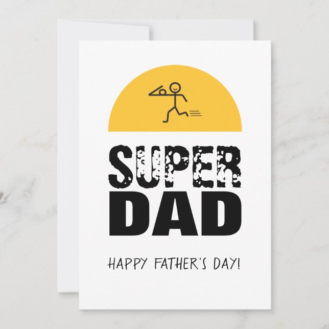 Stylish Design "SUPER DAD" Personalized Wishes Invitation (Front)