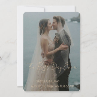Stylish Destination Wedding Photo Thank You Card