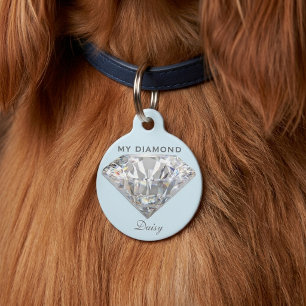 Stylish Diamond Jewellery Personalized Round Pet T Tag