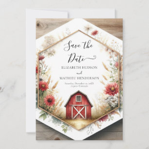 Stylish Digital Barnyard Wedding Save The Date