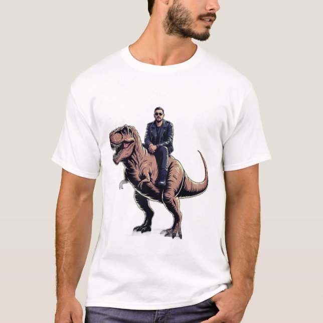 Stylish Dino Rider T-Shirt   (Front)