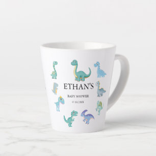 Stylish Dinosaur Baby Shower White Latte Mug