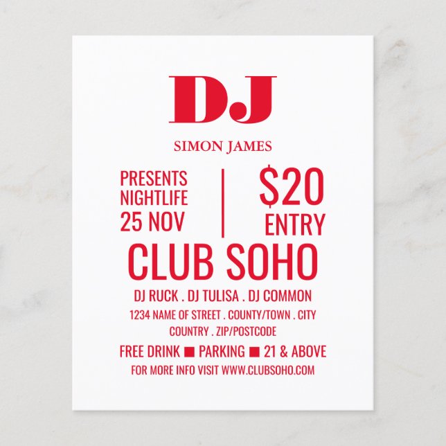 Stylish DJ, Club Event Advertising Flyer (Front)