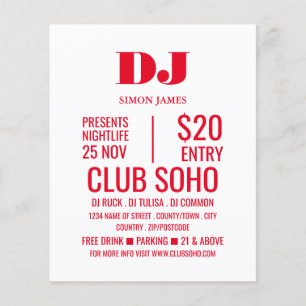 Stylish DJ, Club Event Advertising Flyer