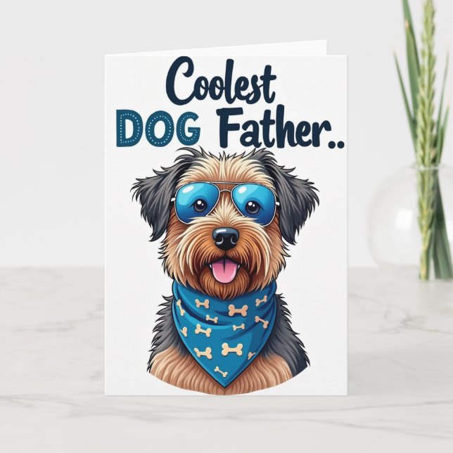 Stylish Dog Dads Day Card (Front)