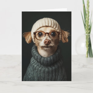 Stylish Dog in Cozy Outfit Invitation