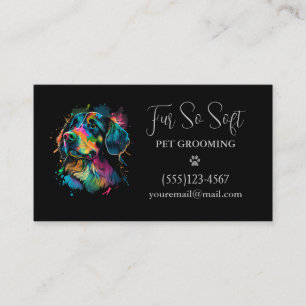 Stylish Dog Pet Grooming Service Business Card