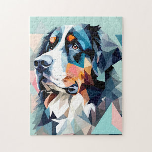 Stylish dog portrait bernese mountain jigsaw puzzle