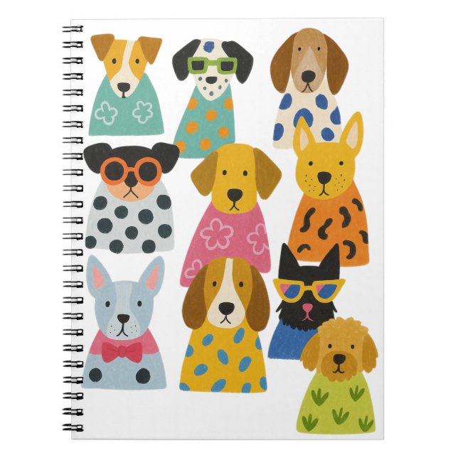 Stylish Dogs  Funny Pet Lover Gift Notebook (Front)