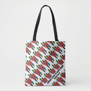 Stylish DOMINICA FLAG God's Heart Isaiah 40 Tote Bag