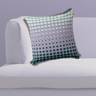 Stylish Dotted Halftone Pattern Purple & Green Throw Pillow