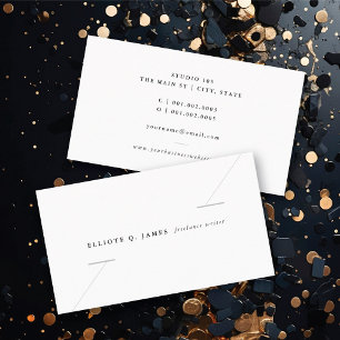 Stylish Double Bar Diagonal Lines Minimalist Business Card