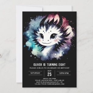 Stylish Dragon Birthday Editable Invitation