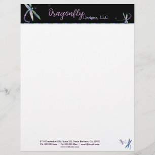 Stylish Dragonfly Designer Business Letterhead