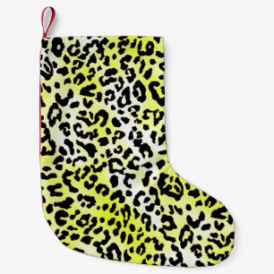 stylish dress pattern design with leopard skin eff small christmas stocking