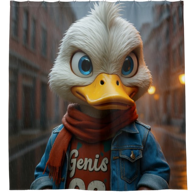 Stylish Duck in the City Shower Curtain (Front)