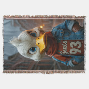 Stylish Duck in the City Throw Blanket
