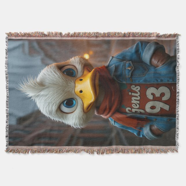 Stylish Duck in the City Throw Blanket (Front)