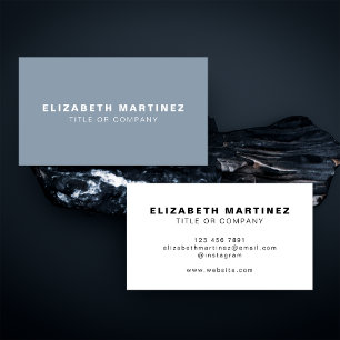 Stylish Dusty Blue Front and Back Personalized Business Card