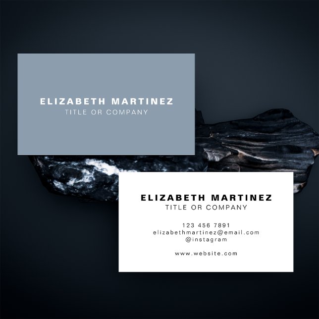 Stylish Dusty Blue Front and Back Personalized Business Card (Creator Uploaded)